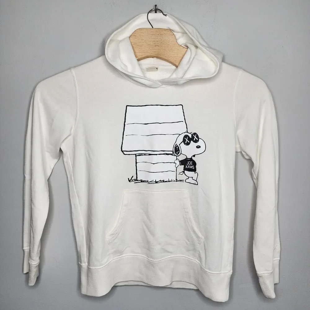 Kaws‎ x Peanuts Snoopy Hoodie Sweatshirt Women Size M Medium White UNIQLO Joe